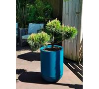 Bac a fleurs rond RIVIERA GRANIT TULIPE - Plastique - Diametre 40 cm - Bleu