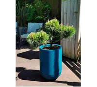 Bac A Fleurs Rond Riviera Granit Tulipe - Plastique - Diametre 40 Cm - Bleu Bleu