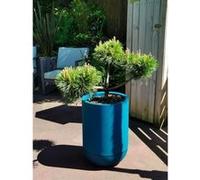 Bac A Fleurs Rond Riviera Granit Tulipe - Plastique - Diametre 40 Cm - Bleu Bleu