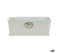 Bac à fleurs Stefanplast Blanc Plastique 39 x 13,5 x 15 cm (12 pièces)