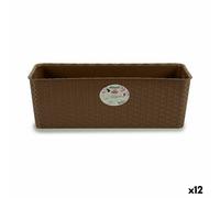 Bac à fleurs Stefanplast brun plastique 18 x 16 x 48,5 cm (12 pièces)