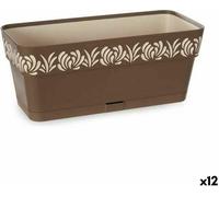Bac à fleurs Stefanplast Gaia brun plastique 13,3 x 12,3 x 29,3 cm (12 pièces)