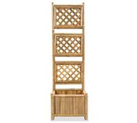 Bac à fleurs surélevé avec treillis 40 cm - vidaXL - bambou - 40 x 30 x 135 cm - résistante aux intempéries - résistant à l'eau qrc1