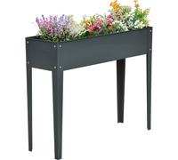 Bac à fleurs surélevé Outsunny, bac à herbes aromatiques, bac à plantes avec 3 trous d'évacuation, bac à fleurs avec pieds, métal, 100 x 30 x 80 cm