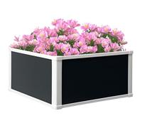 Outsunny Carré Potager, Pot de Fleurs, avec Fonction de Drainage, Protection contre les Ravageurs, Plastique, gris, 60 x 60 x 30 cm