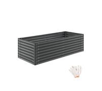 Jardinière - TECTAKE - Bac à fleurs surélevé BLOMMA en acier galvanisé, ergonomique, 970 L, 200 x 80 x 62 cm - Anthracite