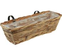 Bac à fleurs suspendu en rotin naturel L51cm Bac à fleurs vintage