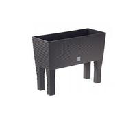 Prosperplast Jardinière surélevée en polyrotin 3 compartiments ocre foncé 80 x 33 x 65 cm 72 L