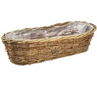 Bac à fleurs Vigne Corbeille à plantes Ovale Nature Déco 49,5x22x13cm