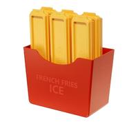 Bac à glace avec couvercle - Moule en silicone durable en forme de frite, plateau réutilisable antiadhésif, design compact empilable, utilisation en toute sécurité au congélateur et au micro-ondes |