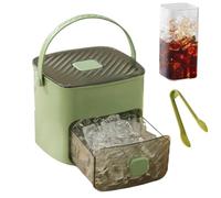 Bac à glace double couche avec couvercle - Machine de cube portable de type presse, récipient de congélateur avec grande capacité, bol de refroidissement réutilisable durable | Idéal pour la cuisine