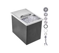 Bac à glace encastrable 26,7 L, inox, couvercle. Conservateur à glaçons, bar.