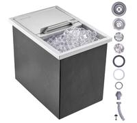 Bac à Glace Encastrable-VEVOR-26,7 L 456x304x371 mm-avec Couvercle en Inox Alimentaire Conservateur à Glaçons