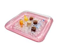 Bac à glace gonflable pour nourriture,Carré flottant grand plateau portable avec bouchon de vidange,Refroidisseur de boisson gonflable - Pour les fêtes de piscine en plein air Terrasse Été Bière