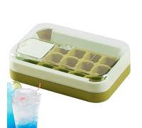 Bac à glace pour congélateur avec couvercle et poubelle - Bac à glace en silicone à 15 trous pour étapes de congélation - Empilage réutilisable sans contact - Résistant aux déversements