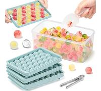 Bac a Glacon, 1in x 99 Rond Bacs à Glaçons Avec Couvercle, Glacons Moule Mini Ice Cube Tray pour Congélateur avec Pelle et Pince et Boîte de Rangement pour Cocktails à La Bière Whisky Café - Bleu
