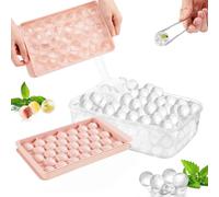 Bac à Glaçon avec Couvercle Moule à Glaçons 33 Blocs, Glaçons Whisky Démoulage Facile pour Nourriture Bébés, Bière, Glaçons aux Fruits, Certifiés LFGB et Sans BPA (1Pack Rose)