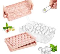 Bac à Glaçon avec Couvercle Moule à Glaçons 33 Blocs, Glaçons Whisky Démoulage Facile pour Nourriture Bébés, Bière, Glaçons aux Fruits, Certifiés LFGB et Sans BPA (1Pack Rose)