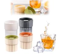 bac a glacon Avec Couvercle, Moule à Glaçons Set, Moule A Glacon Rond, Moule Glacon Boule, glacons moule silicone Easy Release (4PCS)