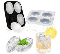 Bac à Glaçon en Silicone, Boules Moule Glacons Silicone Rond avec Couvercle, Grande Bac a Glacon Boule de Glace, Glaçon Cocktail, Bac à glaçons football américain, pour Cocktails, Whisky, Jus