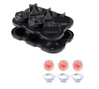Bac A Glacon Grand bac à glaçons en forme de rose, moule silicone 3D diamant réutilisable for cocktails, whisky, fournitures fête(Color04)