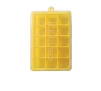 bac a glacon Grand moule à glaçons carré en silicone de qualité(15Grid-Yellowwithlid)