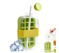 Bac a Glacon,Ice Cube Bottle,Bouteille de Glaçons 2 en 1,Couvercle Moule à Glaçons 18 Blocs, Libère Tous Les Glaçons en une Seconde,sans toucher la glace