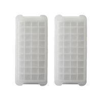Bac a Glacon Lot de 1 à 4 moules glaçons en silicone, carrés et faciles démouler, for fabriquer des boules whisky, fournitures cuisine(White-2PCS)