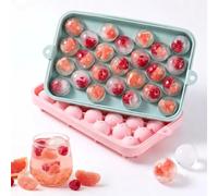 Bac a Glacon Lot De 2 Glacons Moule Avec Couvercle Silicone Ice Cube Tray | Bacs à Glaçons Pour Congélateur Circulaire Moule Glace Empilable Reutilisable Sans BPA Empilable Cocktail Whiskey Café