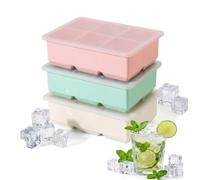 Bac a Glacon Lot De 3 Glacons Moule Avec Couvercle Silicone Ice Cube Tray | Bacs à Glaçons Pour Congélateur Carrés Moule Glace Empilable Reutilisable Sans BPA Empilable Cocktail Whiskey Café