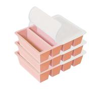 Bac A Glacon Lot de 4 glaçons géants en silicone à longue bande, moule carré, for vin, whisky, bar, cocktails(Pink with cover 3pc)