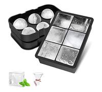 LUCKEA Moule à glaçons en silicone - Grand bac à glaçons - 6 compartiments - Sans BPA - Pour boissons fraîches, whisky et cocktails