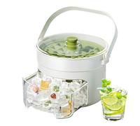 Bac à glaçons | 2 bacs empilables - Moule à Glaçons Format Tiroir avec Compartiment de Rangement, Cuillère et Poignée | Pour Cuisine, Boissons, Café, Cocktail, Whisky,