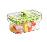 Bac à glaçons | 34 grilles avec couvercle et bac réutilisable, récipient à glaçons avec pelle - pour whisky, cocktail, café, jus, boissons rafraîchissantes, maison, pique-nique en plein air