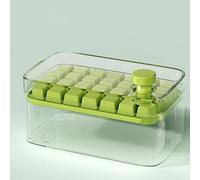 Bac à glaçons avec couvercle, 28 moules, machine à glaçons de type presse avec récipient de rangement, libération rapide pour la maison, fabriqué en PET/PP/TPR, design transparent