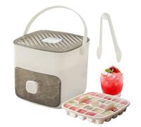 Bac à glaçons avec couvercle, bac à glaçons - Double couche de grande capacité - Seau à glace - Refroidisseur de camping de qualité alimentaire - Outils de bar et de vin pour les utilisateurs à