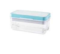 Bac à glaçons avec couvercle et bacs for congélateur 2 récipients cuillère sans BPA(Blue 1-tier)