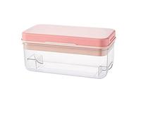 Bac à glaçons avec couvercle et bacs for congélateur 2 récipients cuillère sans BPA(Pink 1-tier)