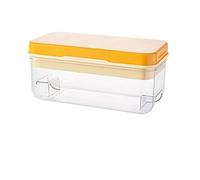 Bac à glaçons avec couvercle et bacs for congélateur 2 récipients cuillère sans BPA(Yellow 1-tier)