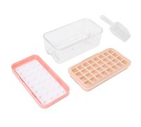 Bac à glaçons avec couvercle et boîte de rangement, moule à glaçons en Silicone de qualité alimentaire pour whisky, Cocktails, jus de café, utilisation en cuisine (Rose)