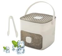 Bac À Glaçons Avec Couvercle Et Poubelle, 48 Compartiments Appuyez Sur Type Ice Maker, Réutilisable Moule À Glace, Bac À Glaçons Avec Tiroir Pour Congélateur Pour Les Cocktails Et Le Jus De Café