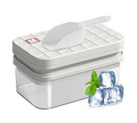 Bac à glaçons avec couvercle et poubelle, bac à glaçons à 56 compartiments avec récipient et pelle, outil cube en polyéthylène de grande capacité pour whisky, vodka, tequila, boissons froides, 13,5 x