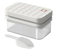 Bac à glaçons avec couvercle et poubelle - Bac à glaçons à 56 grilles pour congélateur avec pelle - Outil de cube de refroidissement facile à libérer pour boissons froides, boissons, vodka, whisky