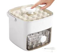 Bac À Glaçons Avec Couvercle Et Sa Boîte De Rangement - Conteneur Portable Facile À Presser 48 Cubes De Glace,Bacs à glaçons pour congélateur avec couvercle et bac de rangement,Pour Boissons Whisky Co