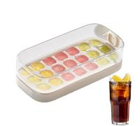 Bac À Glaçons Avec Couvercle - PET PP Silicone 9,02x4,21x2,64 Pouces | Moule À Bouton-poussoir À 21 Compartiments À Dégagement Facile | Conteneur De Stockage De Grande Capacité Pour Réfrigérateur De B