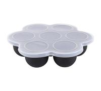 Bac A Glacons Avec Couvercle, Plateau De Congélation D'aliments, 7 Cavités Silicone Récipients for Congeler Et Conserver Lait Maternel Glaçons Purées Fruits(Black,16cm)