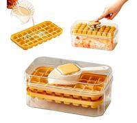 Bac à glaçons avec fonction de retrait pratique et couvercle, bac à glaçons avec 28 cavités, bac et pelle, bacs à glaçons avec déverrouillage rapide à un bouton pour le congélateur (F)