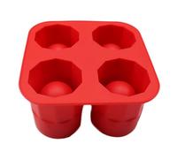 Bac à glaçons cylindrique réutilisable pour la fabrication de cocktails, de boissons, pots de fleurs succulentes, faciles à utiliser, en plastique et caoutchouc, 100 x 100 x 55 mm (rouge)