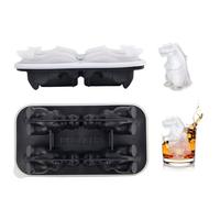 Bac à Glaçons Dinosaure - Moule en Silicone True 3D Forme de Monstre avec Couvercle | Grand Moule à 4 Cavités pour Whisky, Sodas et Boissons | Cadeau Préhistorique Original pour Hommes et Femmes