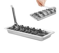 Bac à glaçons en acier inoxydable 304 avec poignée à dégagement facile - Moule à glaçons en métal à 18 emplacements pour whisky et cocktails, plateau de congélation durable pour bar, cuisine et fête